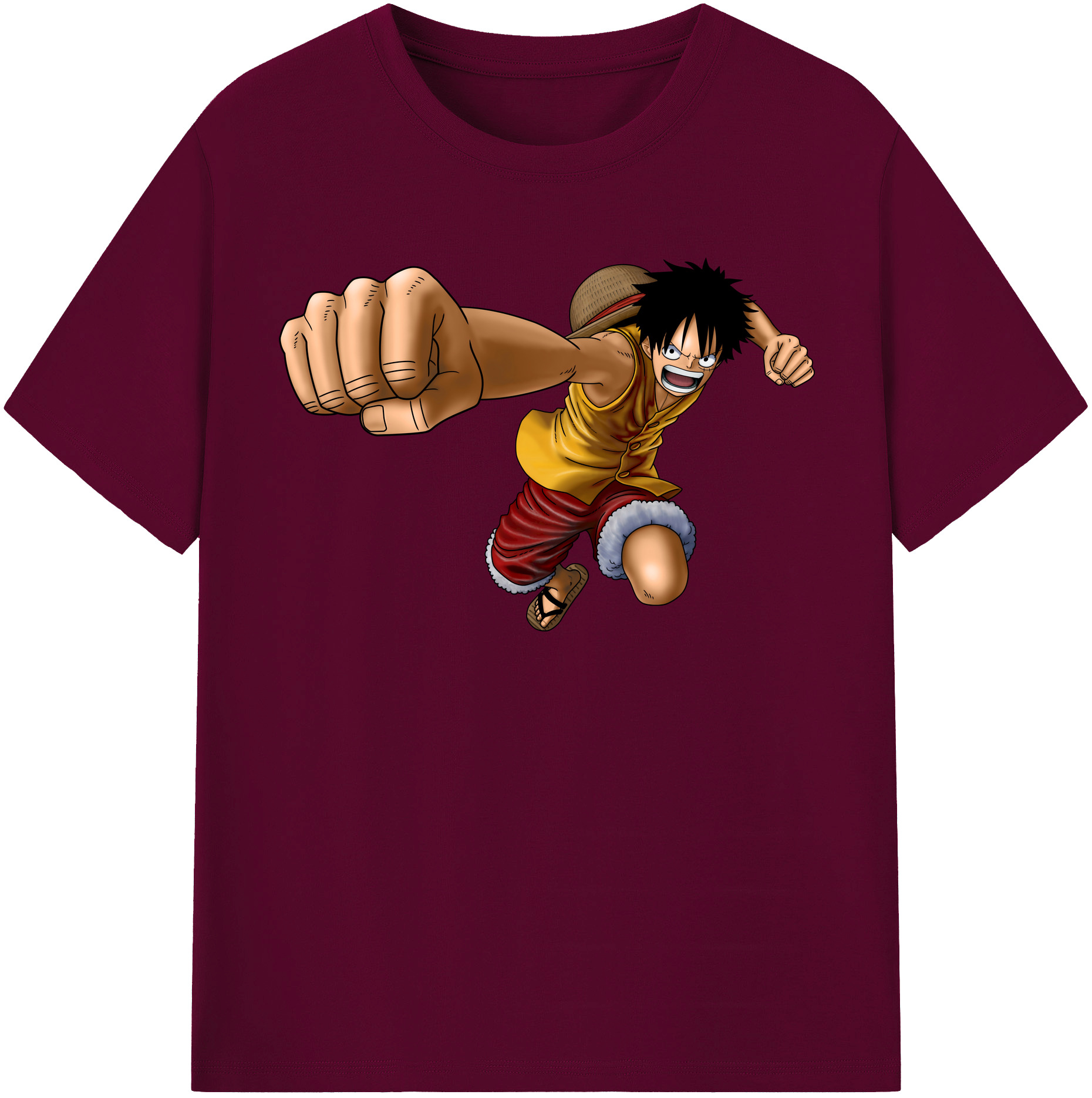 ワンピース モンキー・D・ルフィ ONE PIECE Monkey D. Luffy レディースカジュアルプリントTシャツ（綿100％）